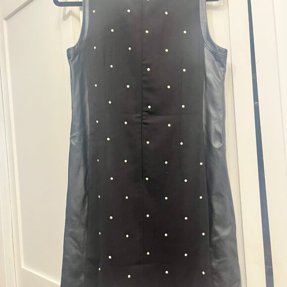 Ann Taylor Size 10 Faux Leather And Pearl Dress - Picture 4 of 5